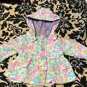 Only Kids hooded floral rain jacket